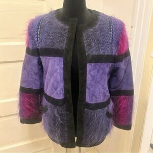 Vintage Jinx Senior Canada Wool Mohair Suede Women's Jacket 70s Boho Folk Art SP